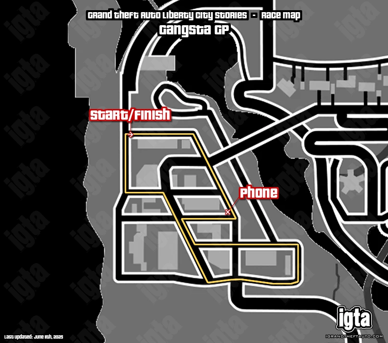 GTA Liberty City Stories Gangsta GP Map