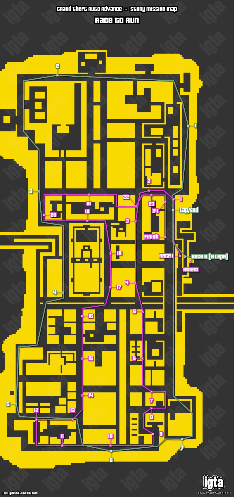 GTA Advance Race To Run Map