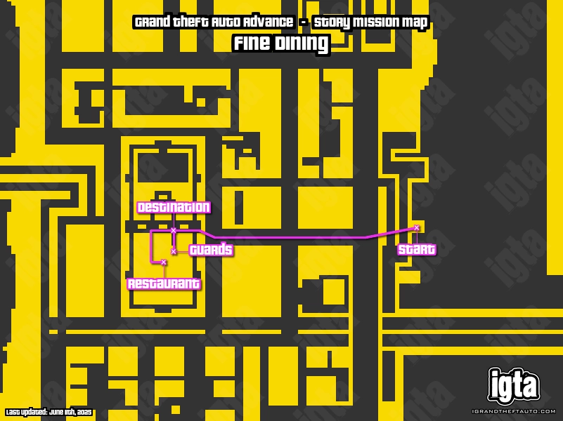 GTA Advance Fine Dining Map