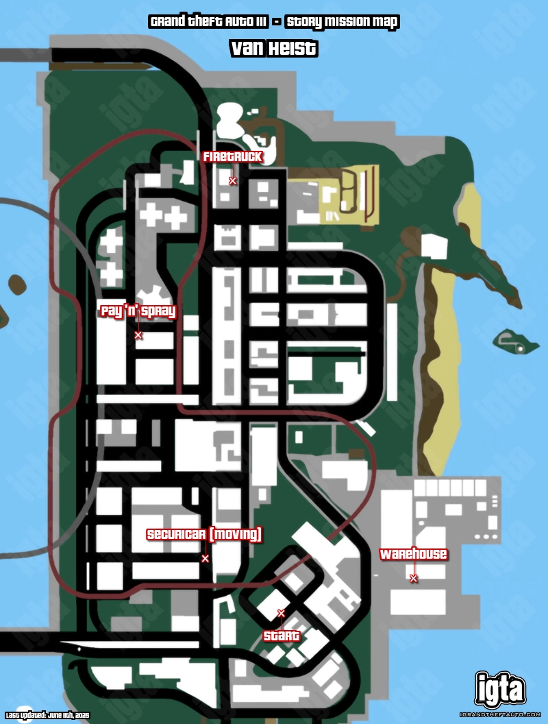 GTA III Van Heist Map