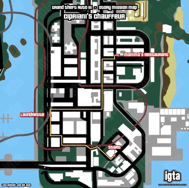 GTA III Cipriani's Chauffeur Map
