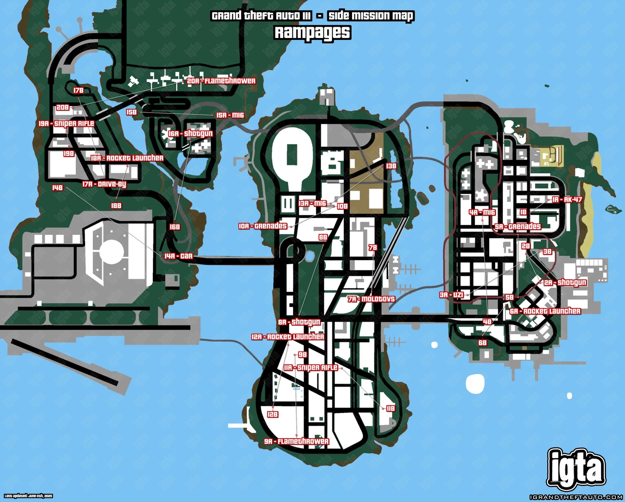 GTA III Rampages Map