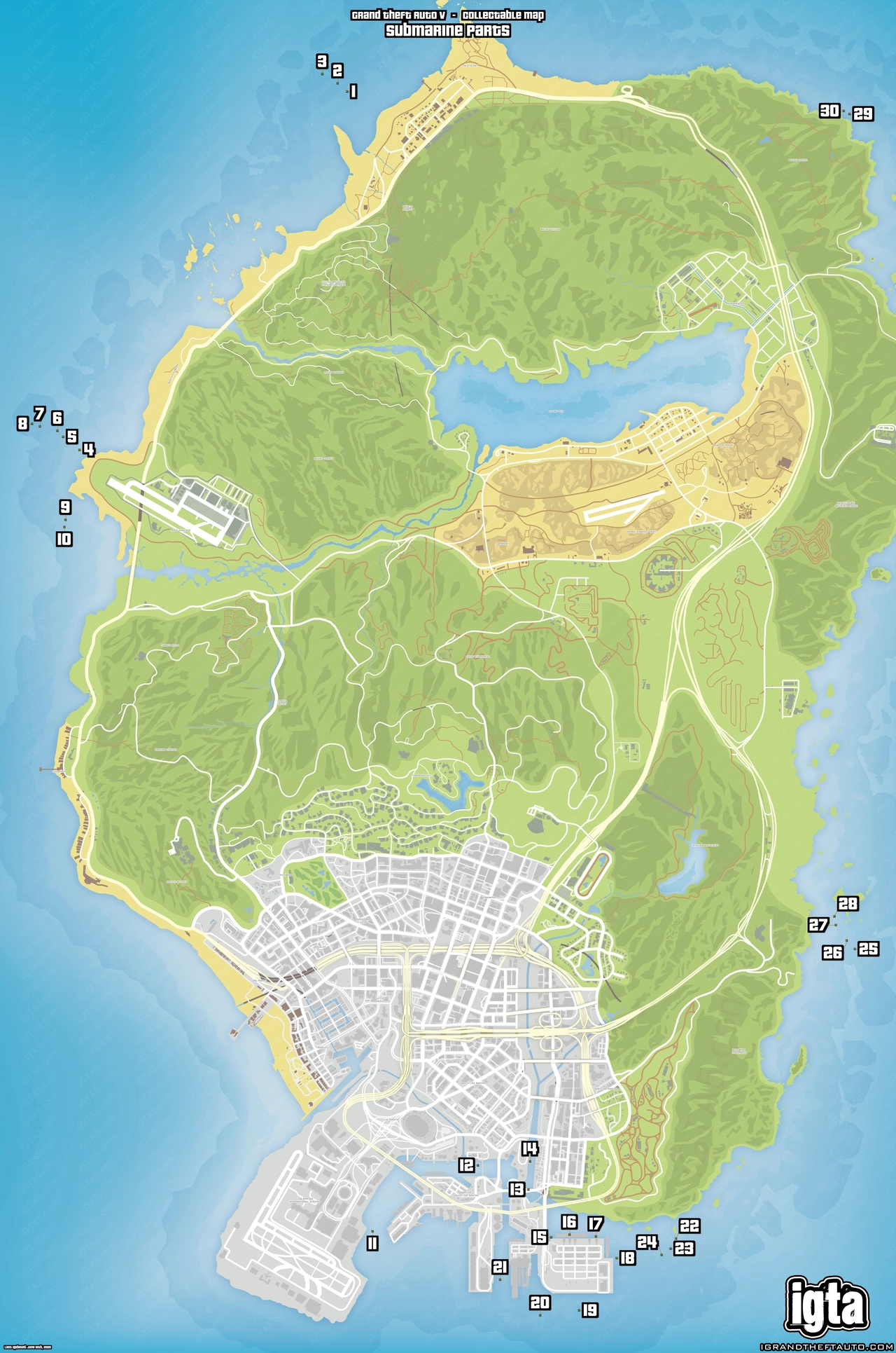 GTA V Submarine Parts Map