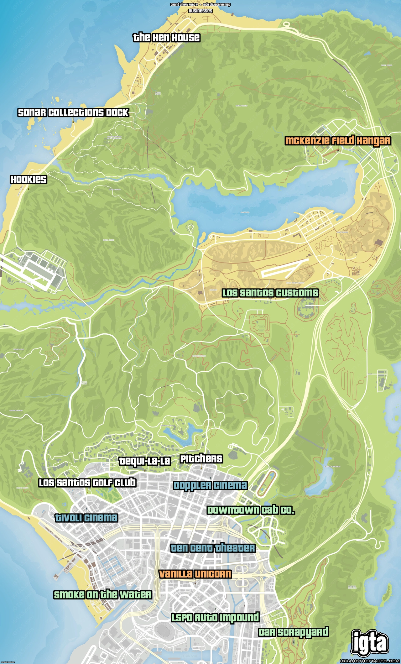 GTA V Businesses Map