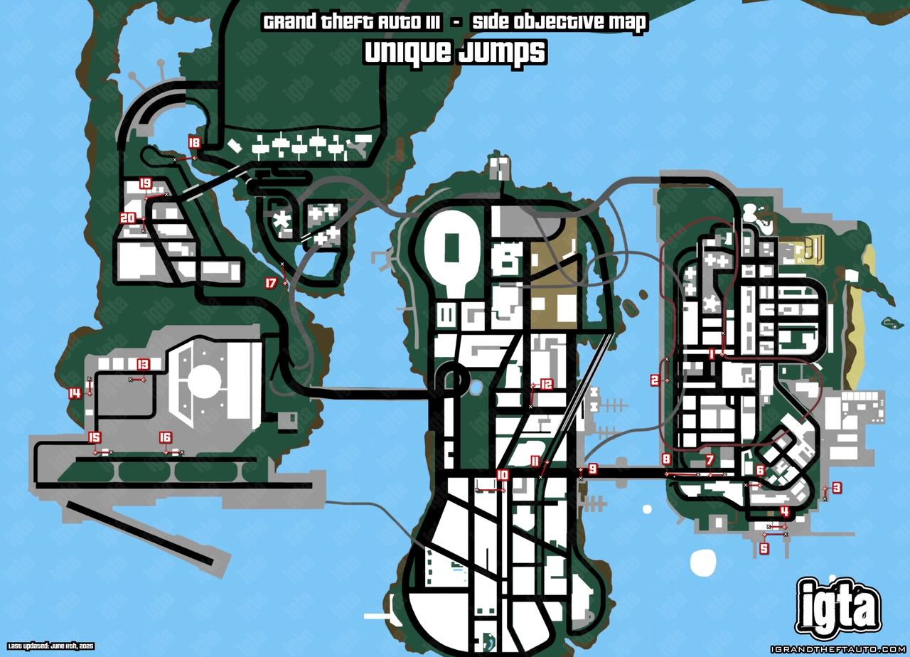 GTA III Unique Jumps Map