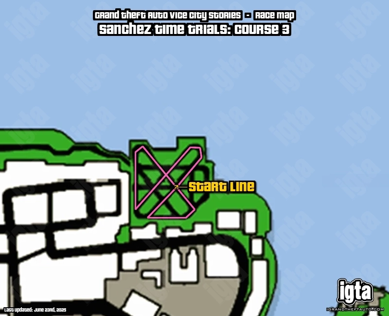 GTA Vice City Stories Sanchez Time Trials: Course 3 Map