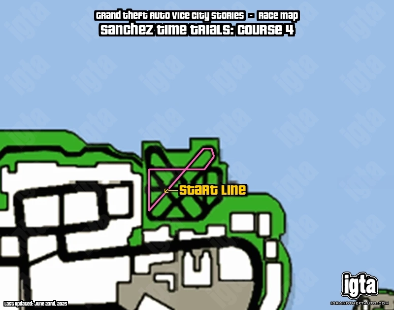 GTA Vice City Stories Sanchez Time Trials: Course 4 Map