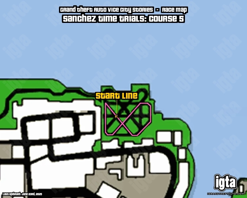 GTA Vice City Stories Sanchez Time Trials: Course 5 Map