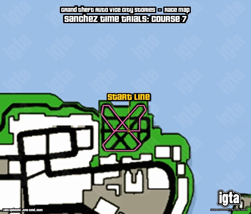 GTA Vice City Stories Sanchez Time Trials: Course 7 Map