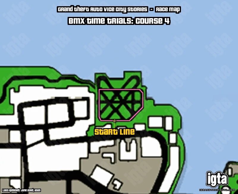 GTA Vice City Stories BMX Time Trials: Course 4 Map