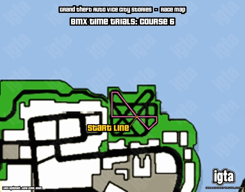 GTA Vice City Stories BMX Time Trials: Course 6 Map