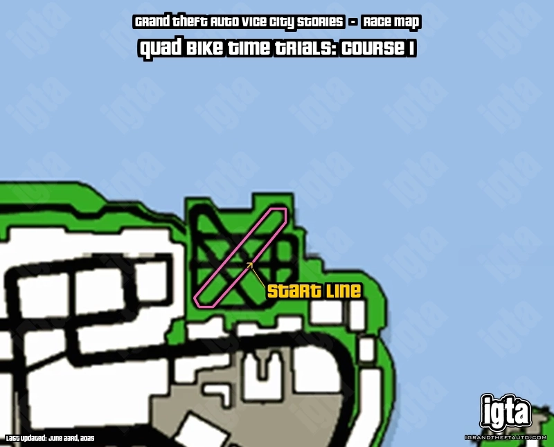 GTA Vice City Stories Quad Bike Time Trials: Course 1 Map