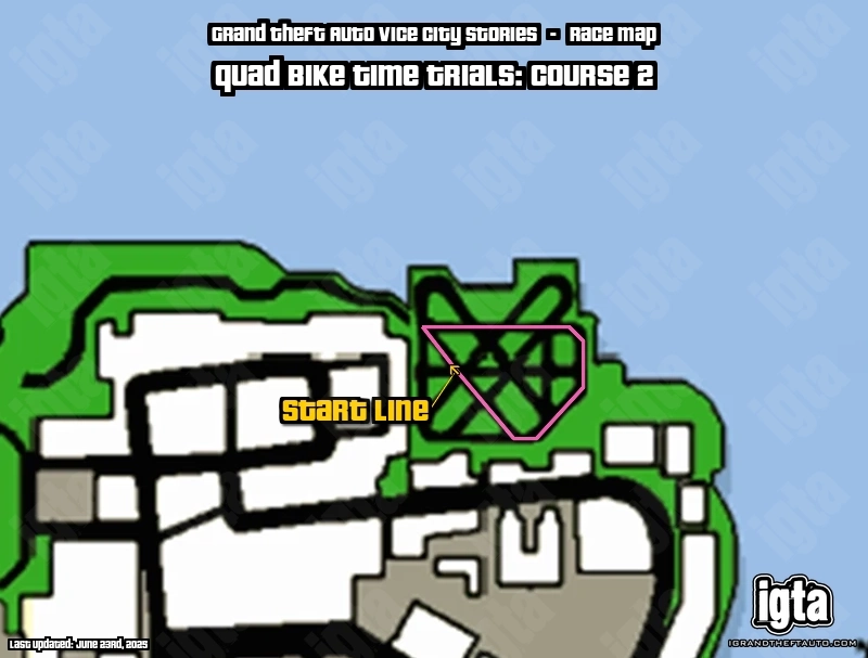 GTA Vice City Stories Quad Bike Time Trials: Course 2 Map