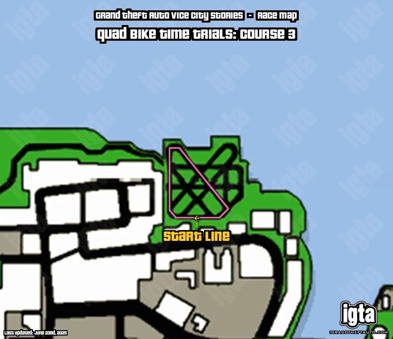 GTA Vice City Stories Quad Bike Time Trials: Course 3 Map