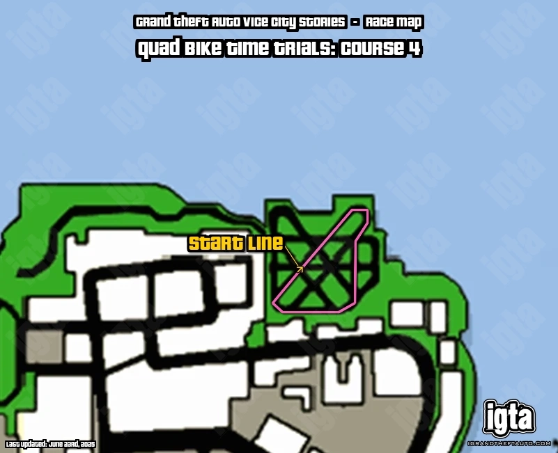 GTA Vice City Stories Quad Bike Time Trials: Course 4 Map