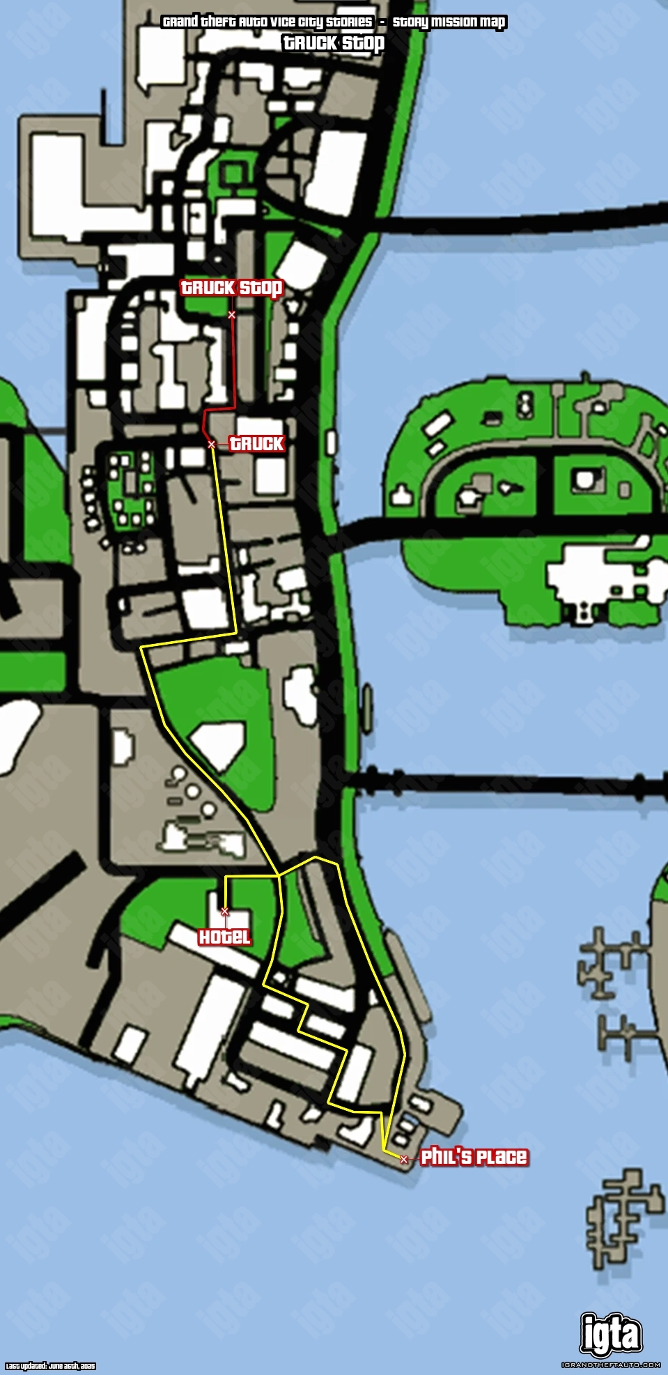 GTA Vice City Stories Truck Stop Map