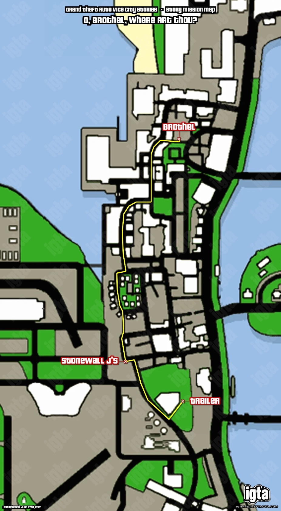 GTA Vice City Stories O, Brothel, Where Art Thou? Map