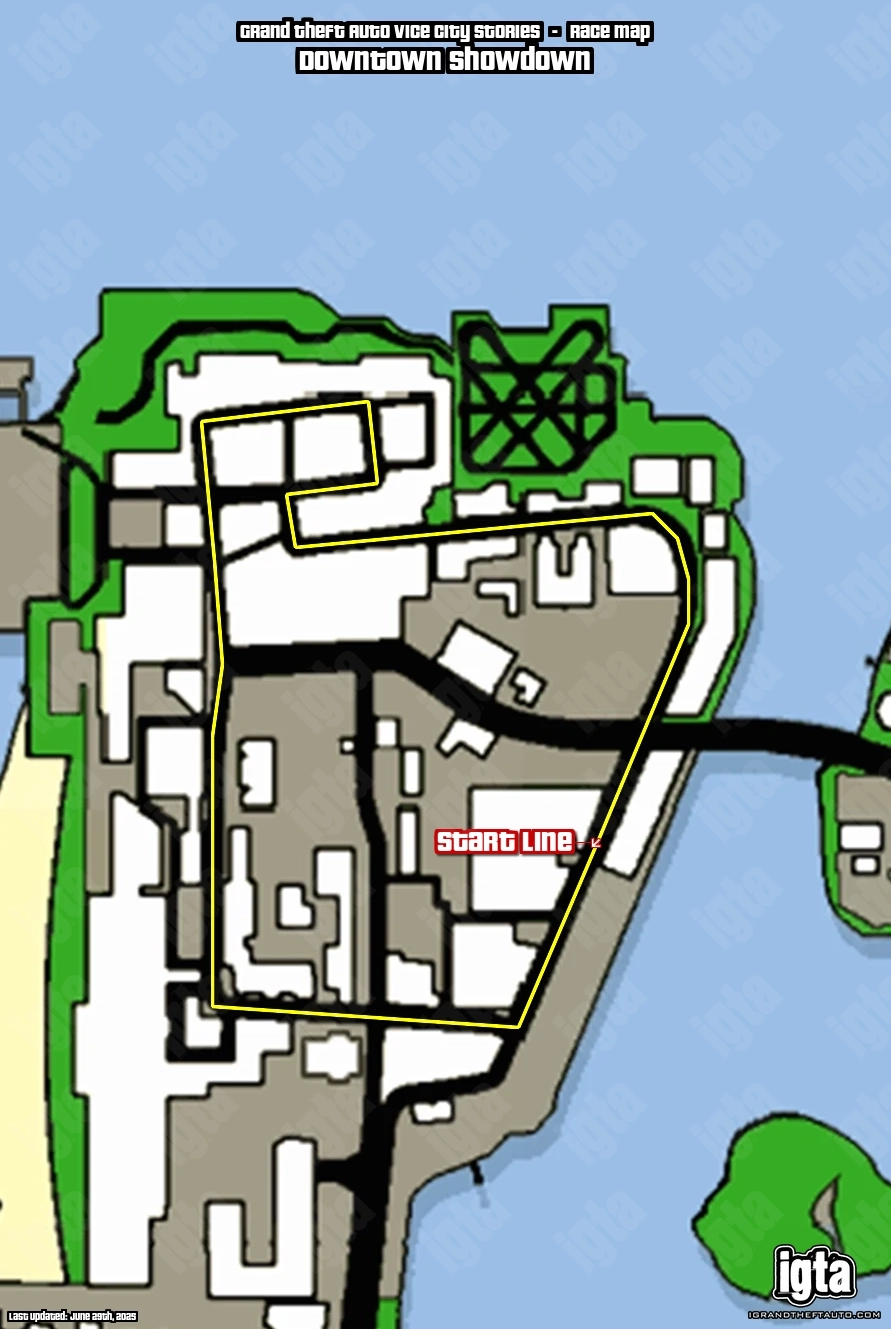 GTA Vice City Stories Downtown Showdown Map