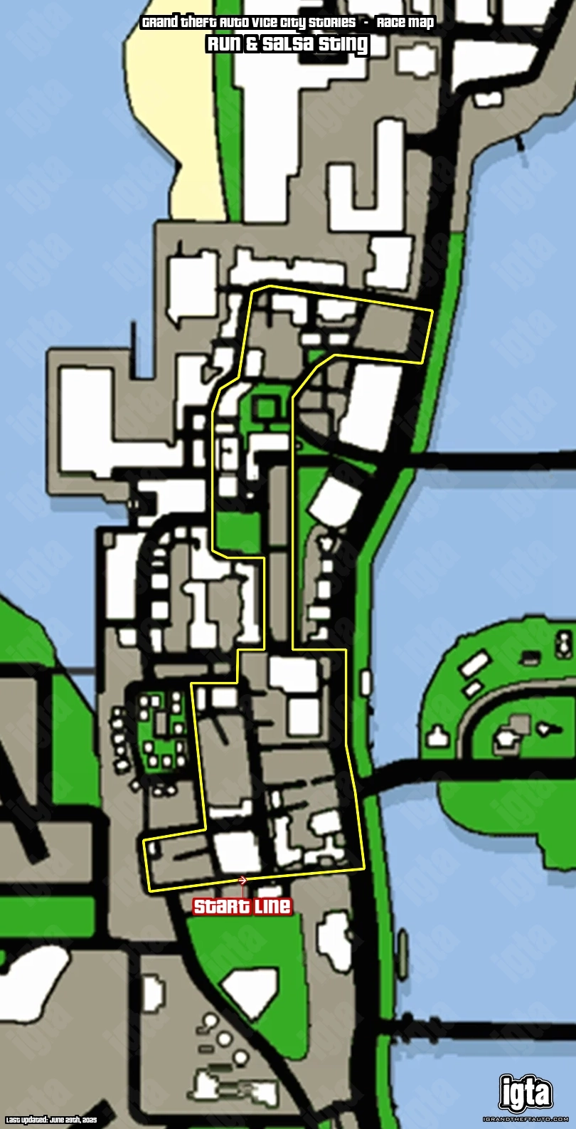 GTA Vice City Stories Run & Salsa Sting Map