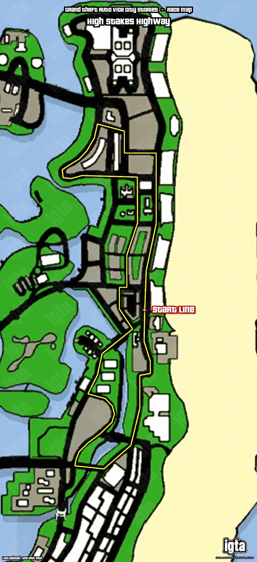 GTA Vice City Stories High Stakes Highway Map