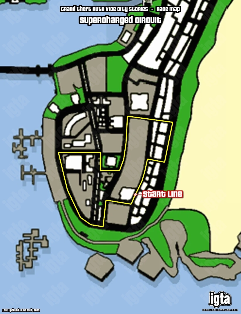 GTA Vice City Stories Supercharged Circuit Map