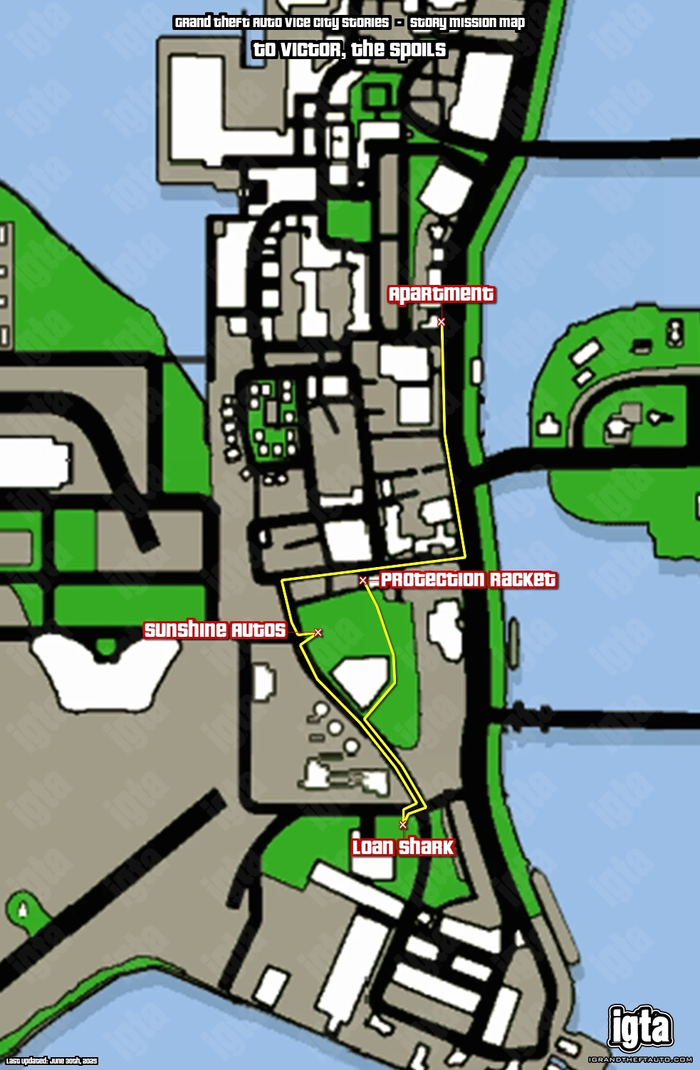 GTA Vice City Stories To Victor, The Spoils Map