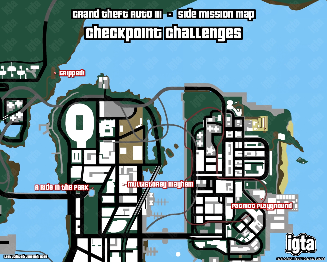 GTA III Checkpoint Challenges Map