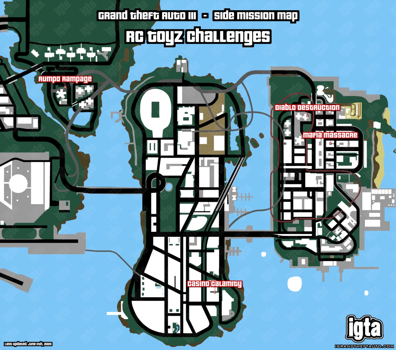 GTA III RC Toyz Challenges Map