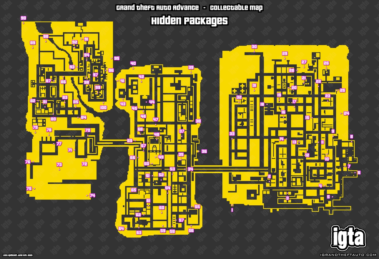 GTA Advance Hidden Packages Map