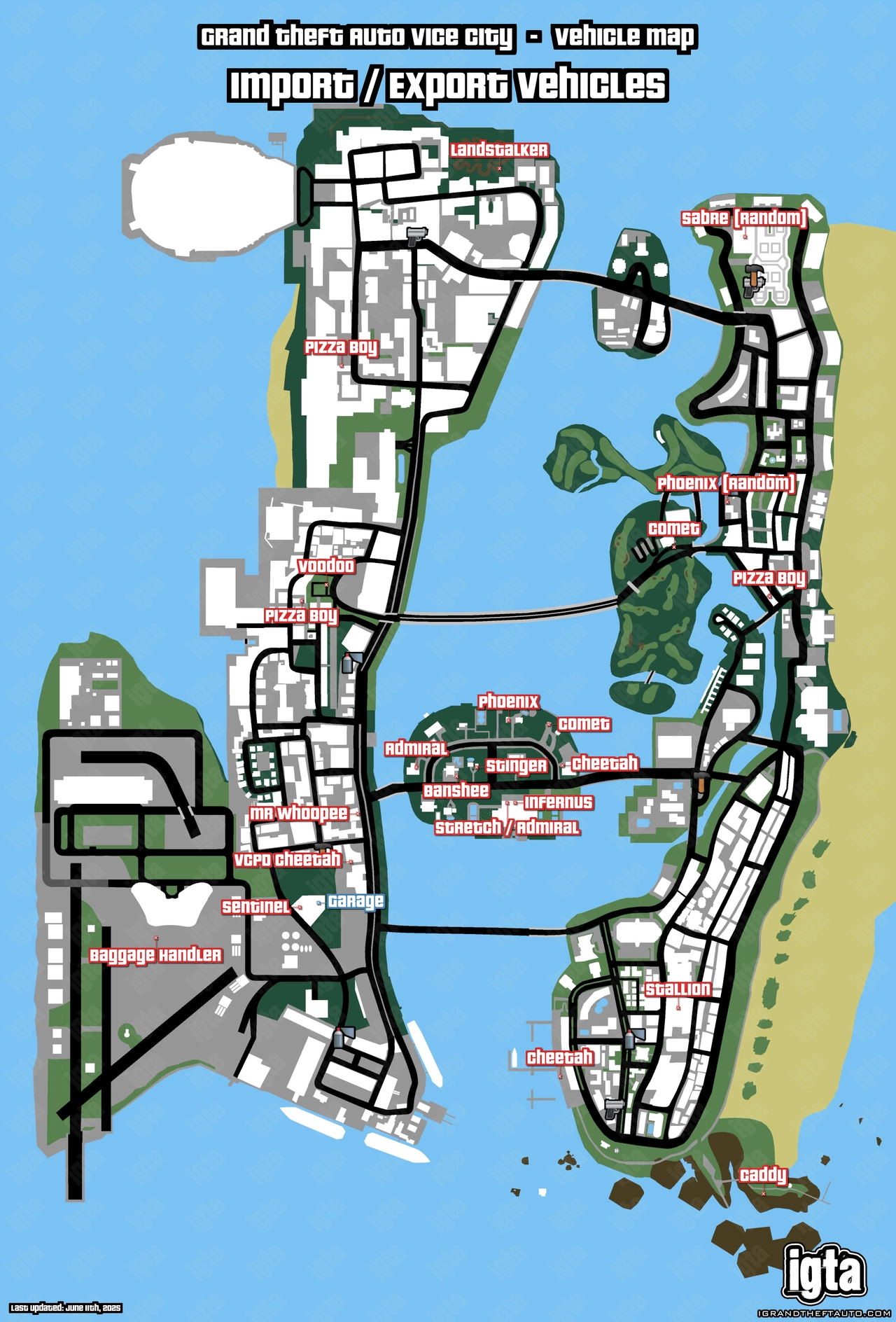 GTA Vice City Import / Export Vehicles Map