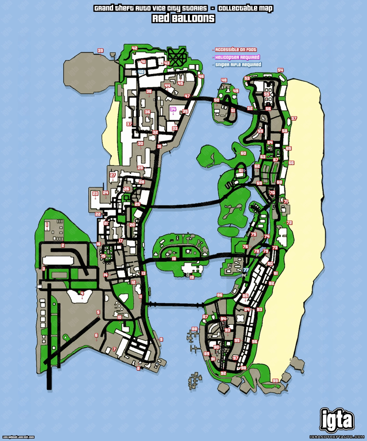 GTA Vice City Stories Red Balloons Map