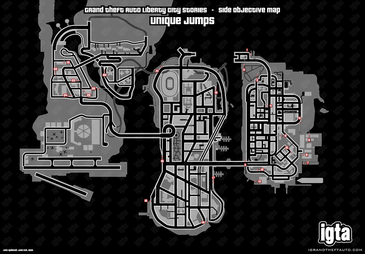 GTA Liberty City Stories Unique Jumps Map