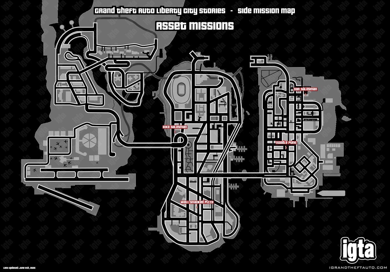GTA Liberty City Stories Asset Missions Map