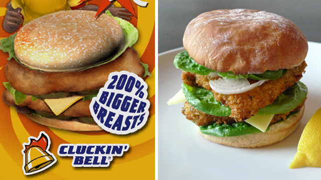 Real Life Cluckin' Bell Fowl Burger