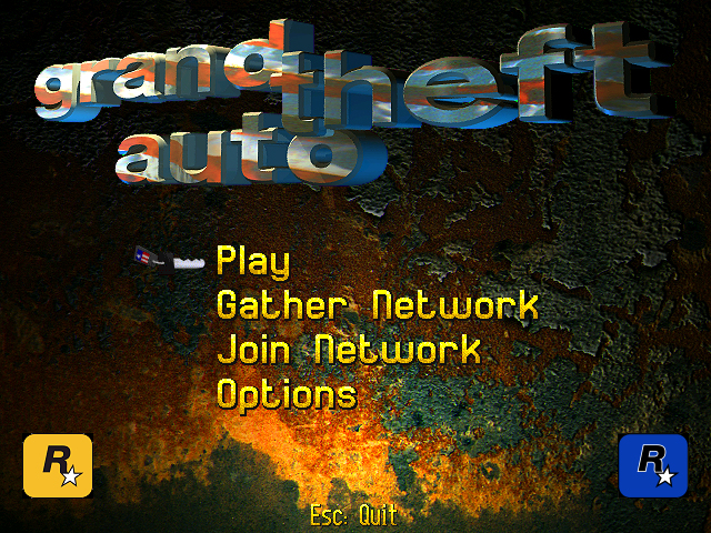 Grand Theft Auto Menu Screen