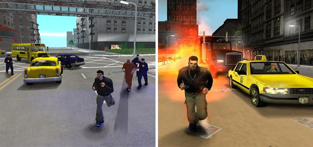 Comparison of early and final graphics