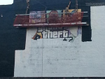 GTA V Cover Art Ad in NYC Being Painted