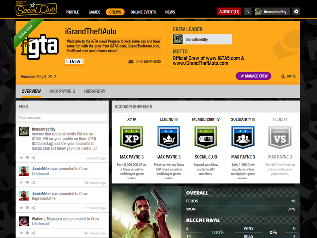 Social Club Updated: New Look, More Crew Options, Crew Ranks