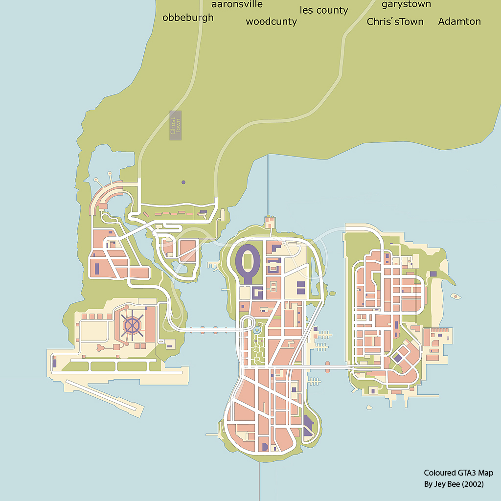 GTA3 Map, The full map of GTA 3, vx311