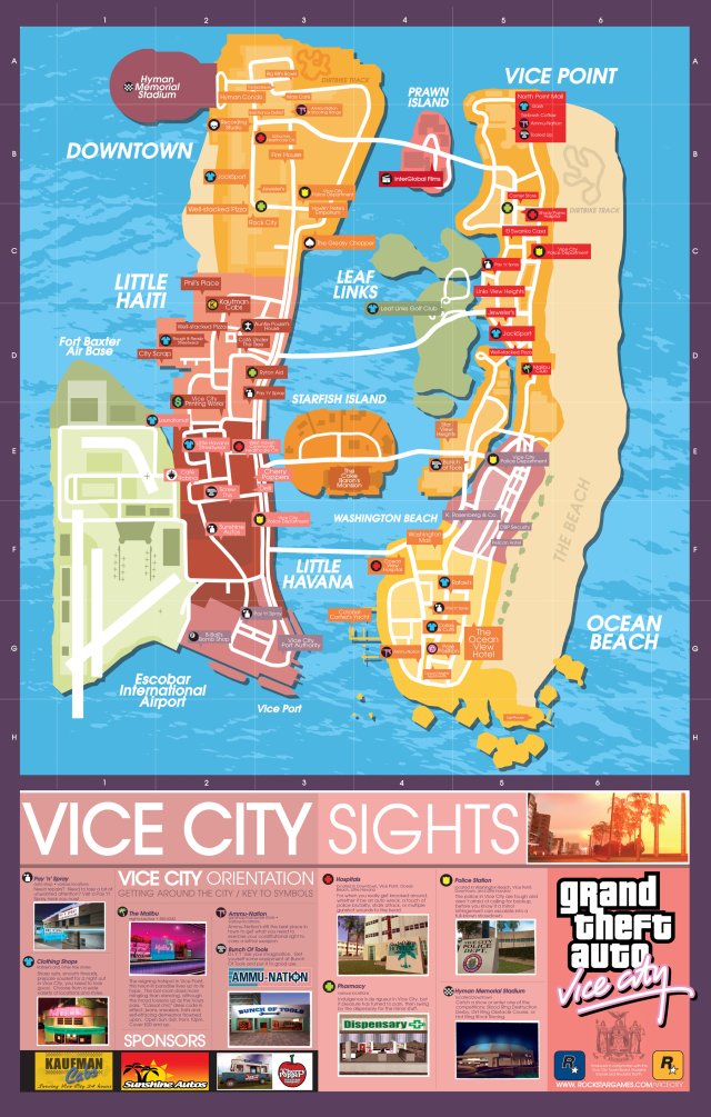 Grand Theft Auto Vice City Map