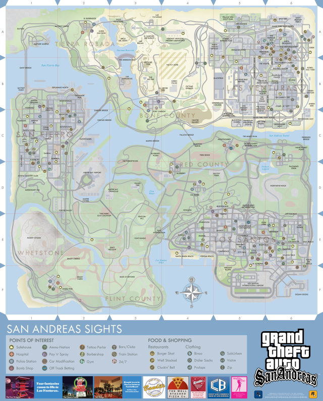 Grand Theft Auto San Andreas Map 