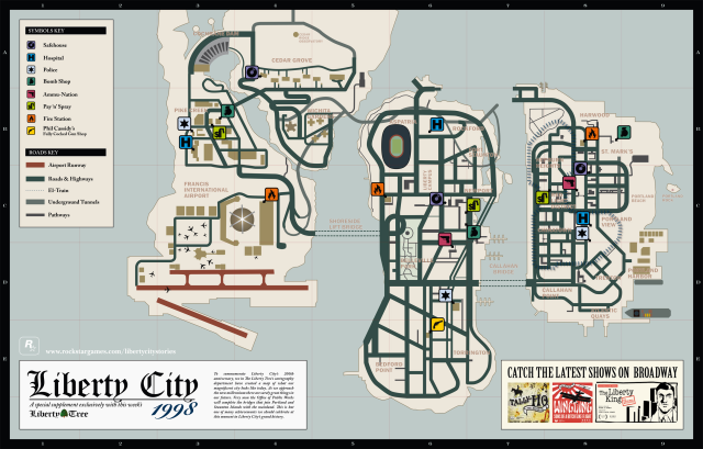 Liberty City Stories Map