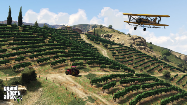 Flying over the vineyards